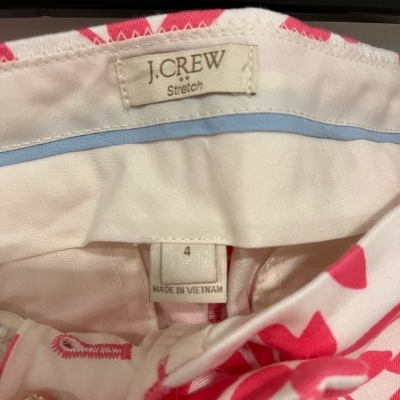 Hot Pink and White Tropical Print J Crew 3” Inseam Chino Short size 4 - Picture 3 of 5